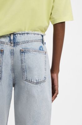 Jean Loose Fit en denim rigide bleu clair, bleu clair