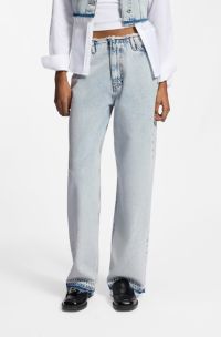 Loose-fit jeans in light-blue rigid denim, Light Blue