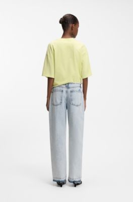 Loose-fit jeans in light-blue rigid denim, Light Blue