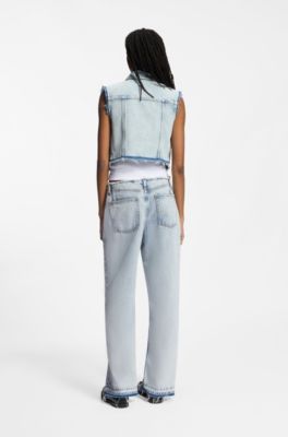 Jeans loose fit in denim rigido blu chiaro, Celeste