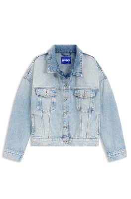 Boxy-fit jacket in blue rigid denim 1