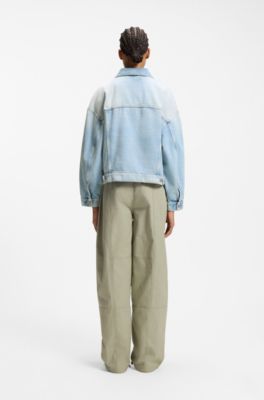 Boxy-fit jacket in blue rigid denim, Light Blue