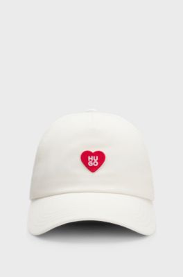Cotton-twill cap with heart branding, Natural