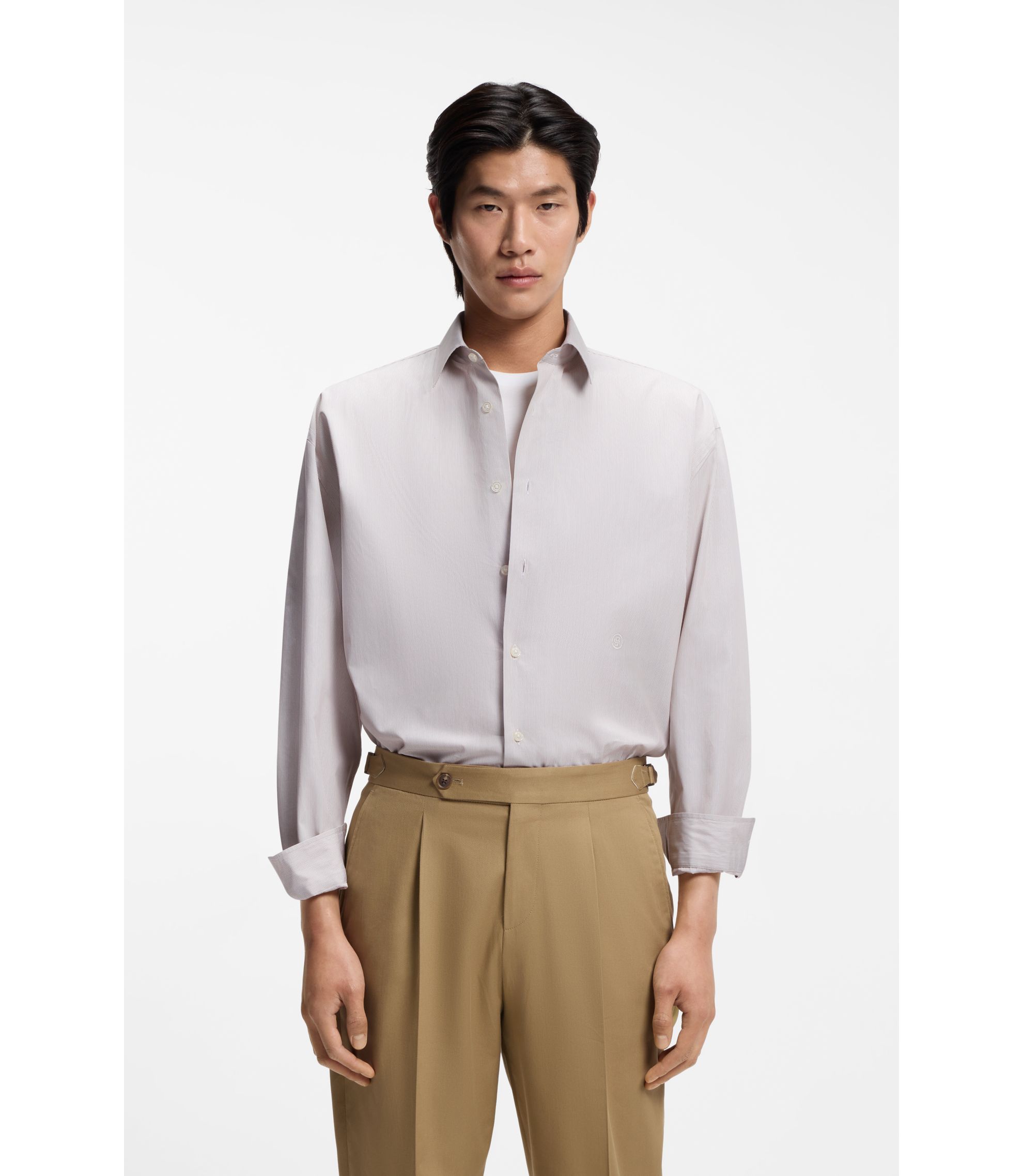 Relaxed-Fit Hemd aus gestreifter Baumwoll-Popeline