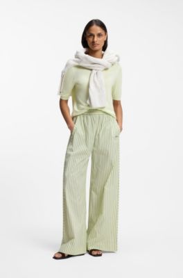 Knitted sweater with embroidered logo, Light Green