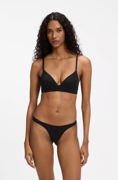 Brassière matelassée sans armatures avec bande logo