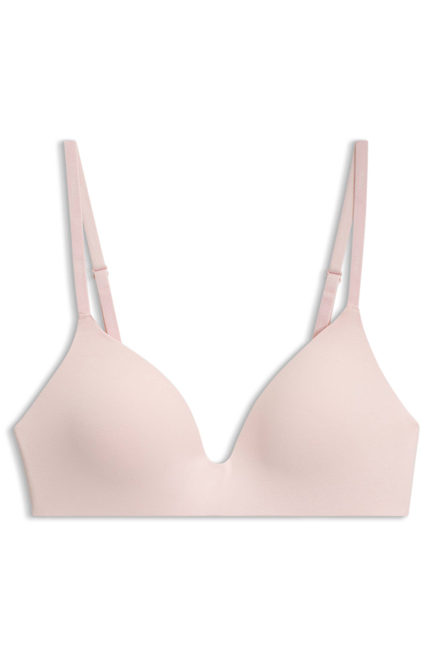 Hugo Wireless padded bralette with logo band bh dam – bild 4