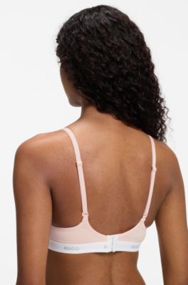 Wireless padded bralette with logo band, Light Pink