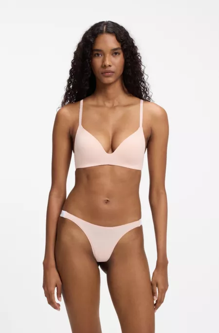 Brassière matelassée sans armatures avec bande logo