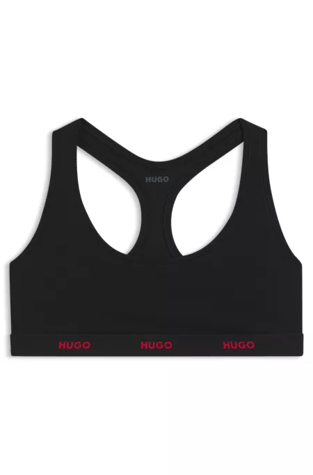 Brassière en coton stretch à logos