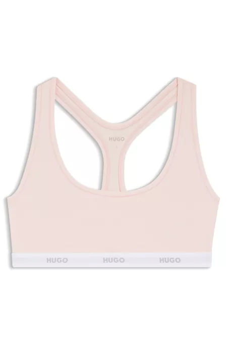 Brassière en coton stretch à logos