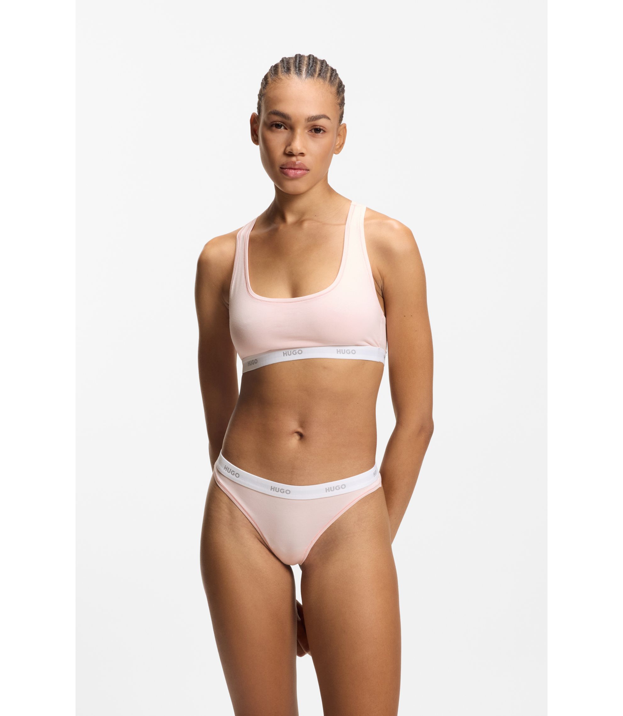 Bralette aus Stretch-Baumwolle mit sich wiederholenden Logos