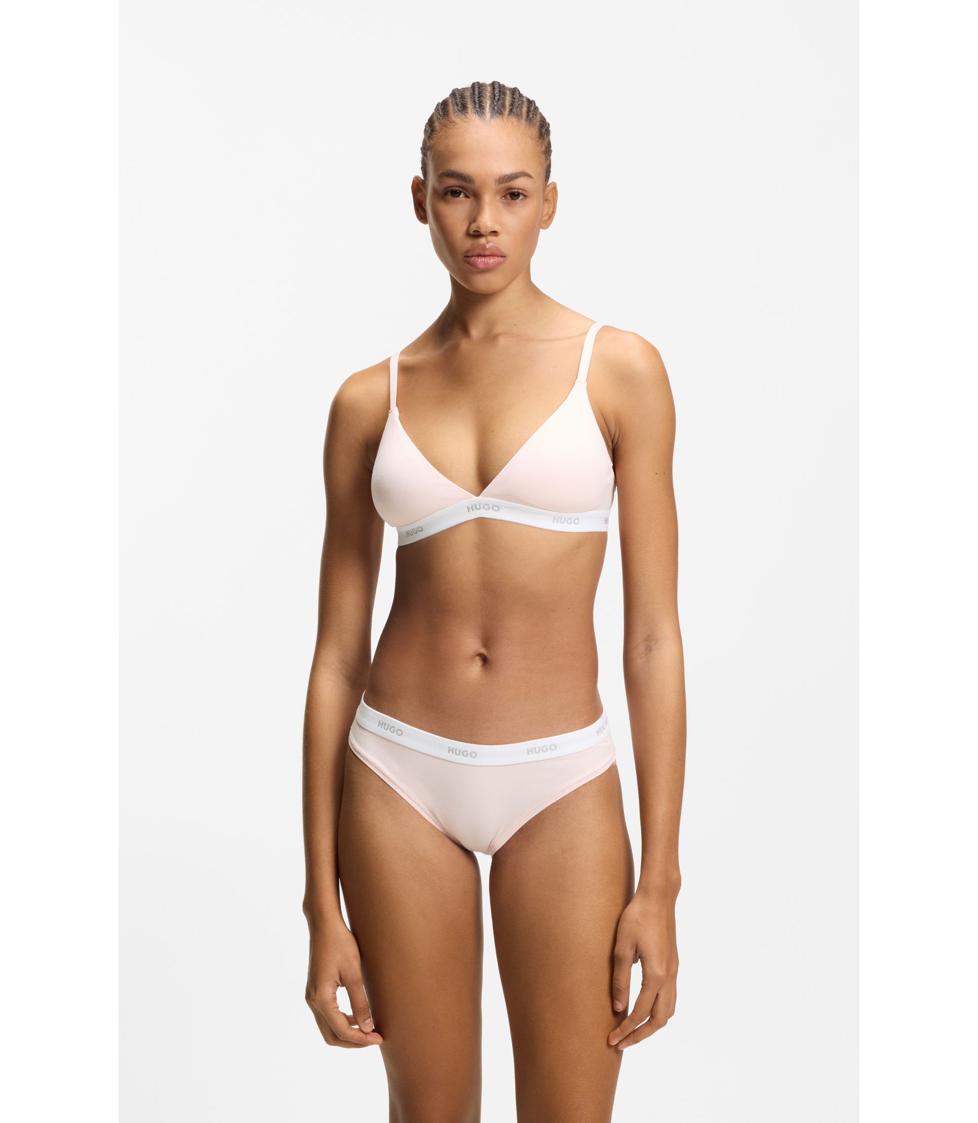 Triangel-BH aus Stretch-Baumwolle mit Logo-Band