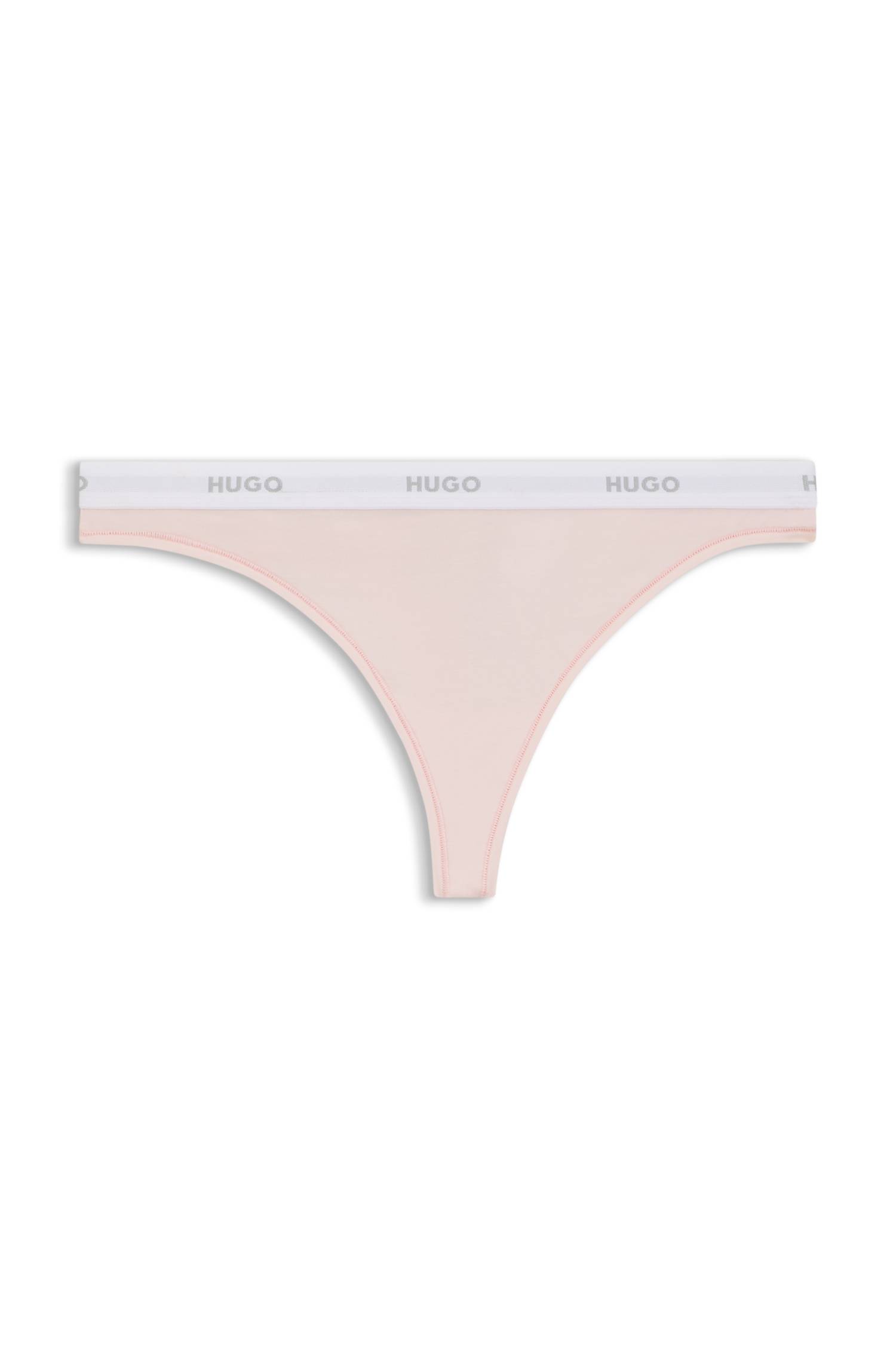 Hugo Stretch-cotton thong with logo waistband trosor dam – bild 4
