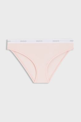 Stretch-cotton briefs with repeat logos, light pink