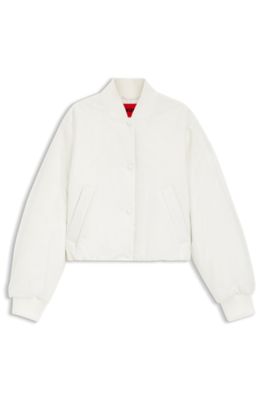Water-repellent jacket with chiffon overlay, White