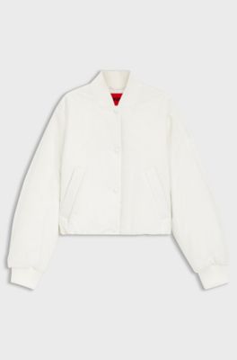 Giubbotto idrorepellente con sovrapposizione di chiffon, Bianco