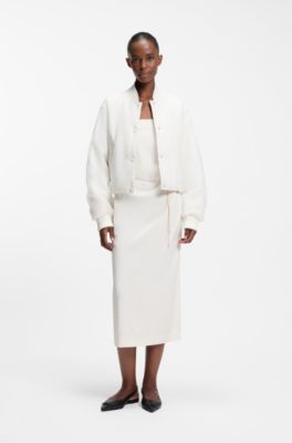Water-repellent jacket with chiffon overlay, Natural
