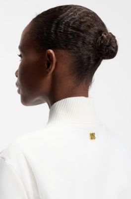 Giubbotto idrorepellente con sovrapposizione di chiffon, Bianco