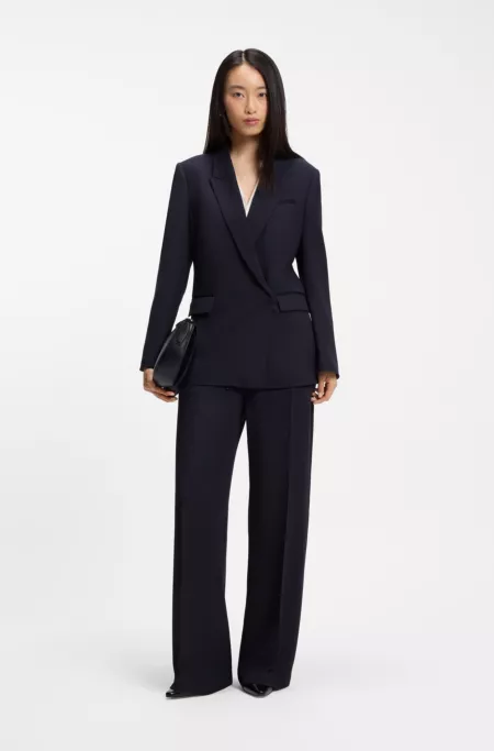 Relaxed-fit blazer with a double-breasted front