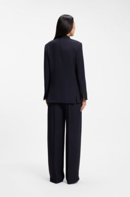 Relaxed-fit blazer with a double-breasted front, Dark Blue