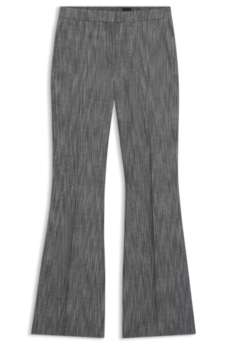 Regular-fit trousers in melange denim