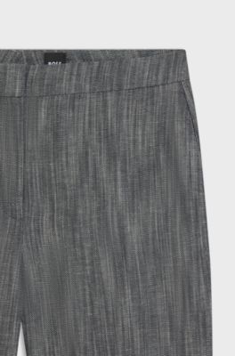 Regular-fit trousers in melange denim, Dark Grey