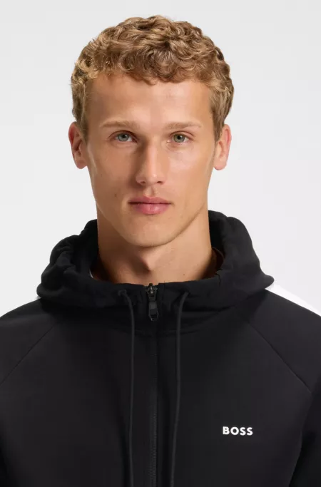 Stretch-cotton tracksuit with contrast inserts