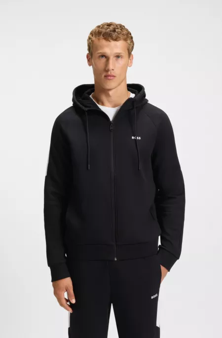 Stretch-cotton tracksuit with contrast inserts