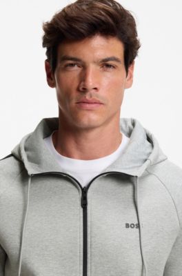 Stretch-cotton tracksuit set with contrast inserts, Light Grey