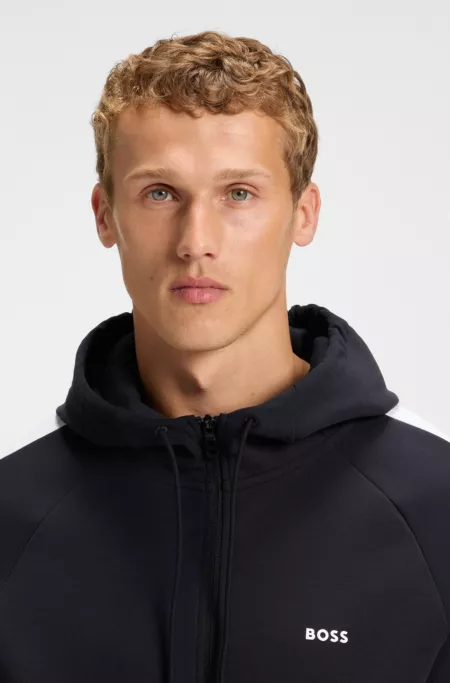 Stretch-cotton tracksuit with contrast inserts