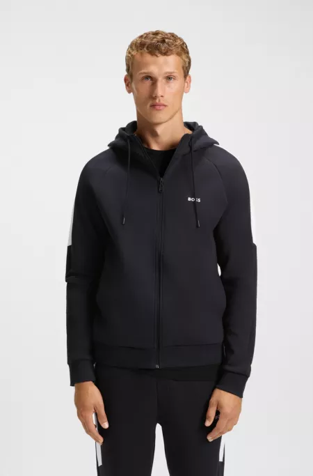 Stretch-cotton tracksuit with contrast inserts