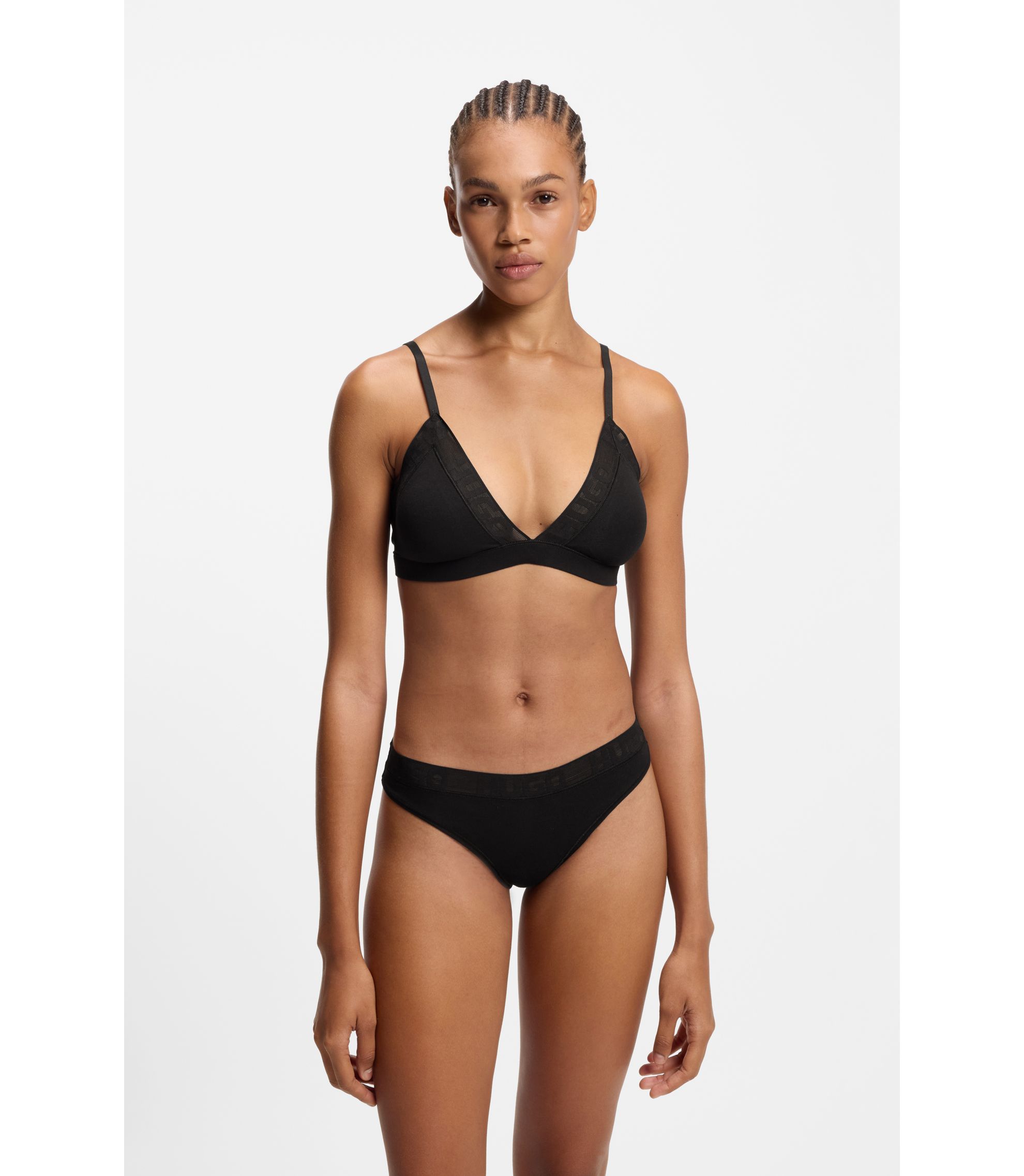 String aus Stretch-Baumwolle mit Logo-Bund