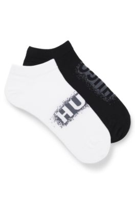 Two-pack of ankle-length socks, White / Black