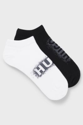 Two-pack of ankle-length socks, White / Black