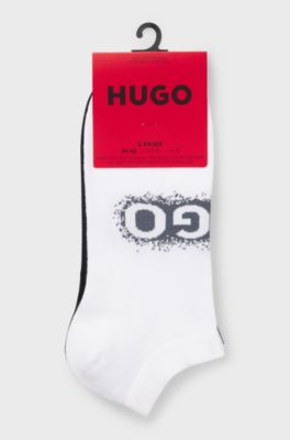 Two-pack of ankle-length socks, White / Black