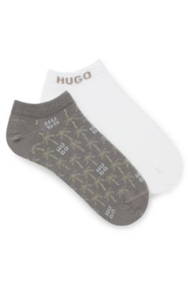 Two-pack of ankle-length socks, White / Grey