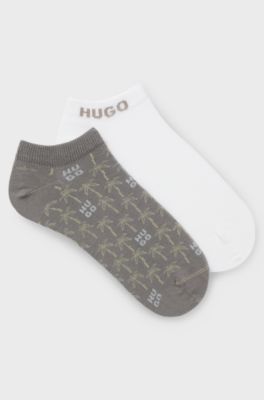 Two-pack of ankle-length socks, White / Grey