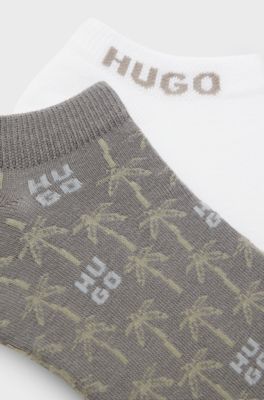 Two-pack of ankle-length socks, White / Grey