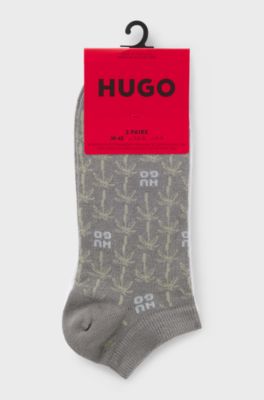 Two-pack of ankle-length socks, White / Grey