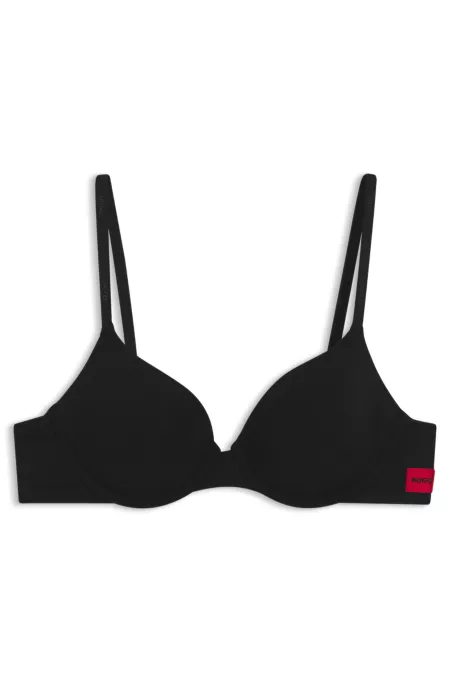 Soutien-gorge T-Shirt rembourré avec étiquette logo rouge