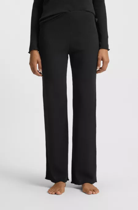 Cotton-blend pyjama bottoms with waffle structure