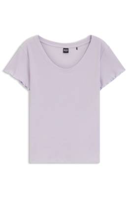 Boss Waffle-structure pyjama T-shirt in a cotton blend dam – bild 4