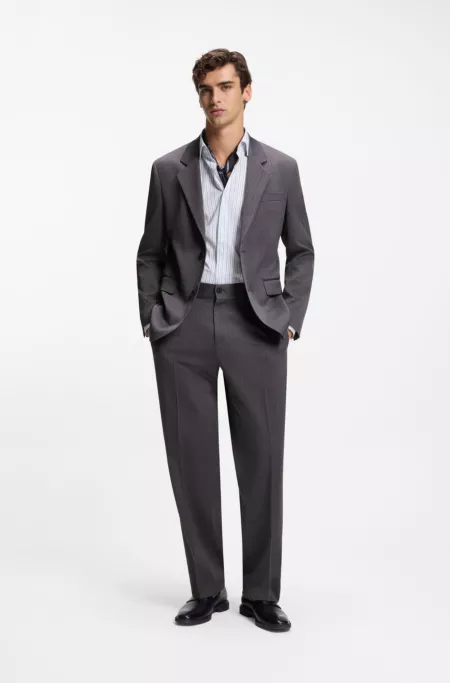 Modern-fit suit jacket in checked stretch fabric