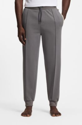 Cotton-blend tracksuit bottoms with contrast binding, Dark Grey