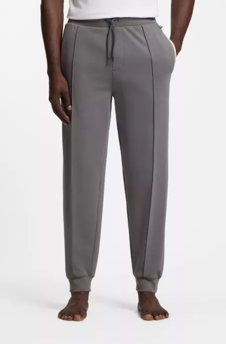 Cotton-blend tracksuit bottoms with contrast binding