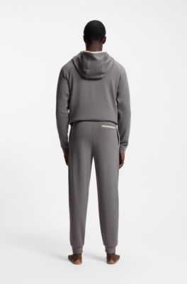 Cotton-blend tracksuit bottoms with contrast binding, Dark Grey