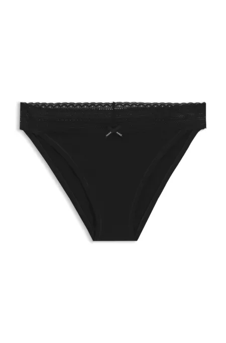 Three-pack of stretch-cotton briefs with lace trim