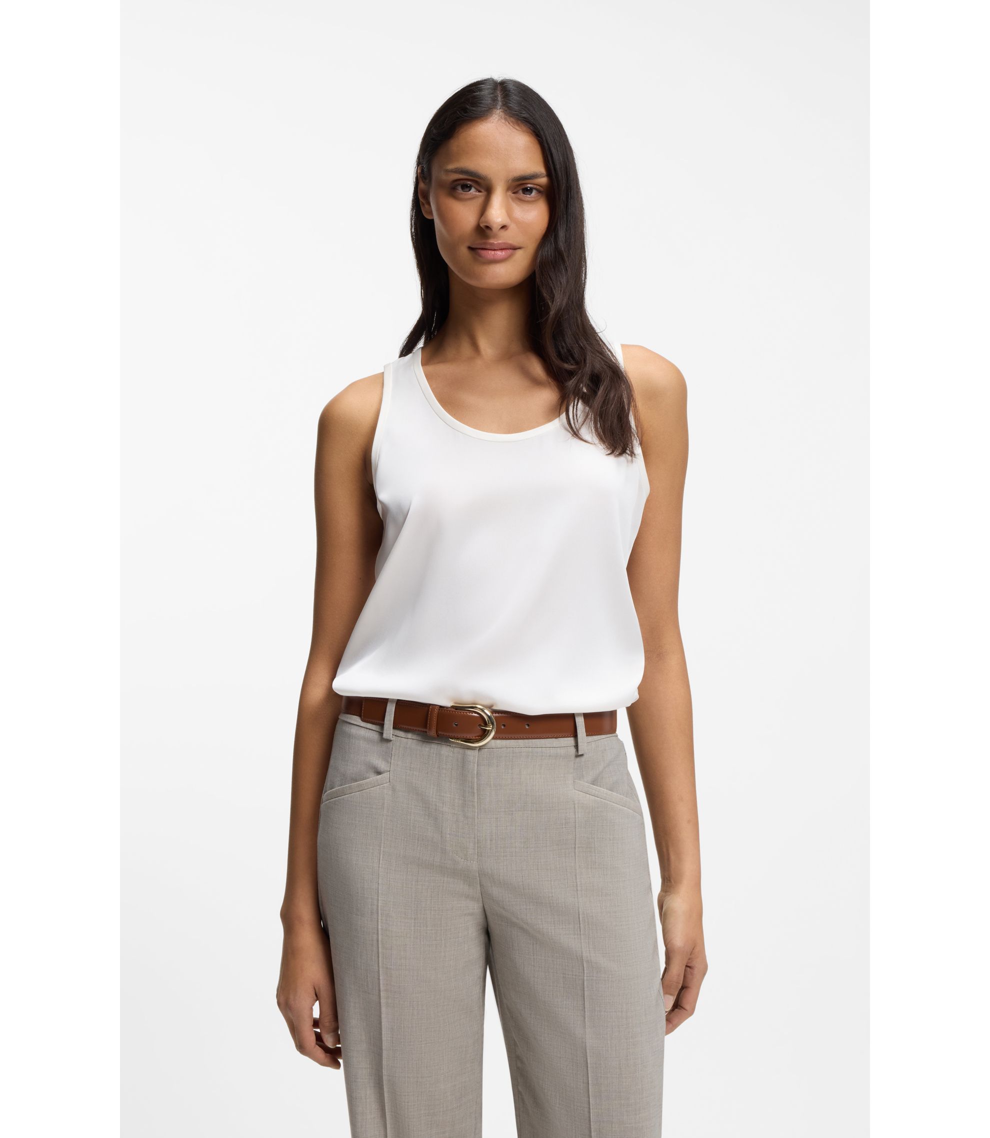 Ärmelloses Top aus Stretch-Seide