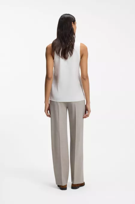 Top sans manches en soie stretch